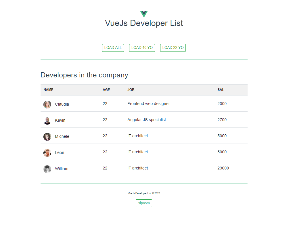 basic vue app